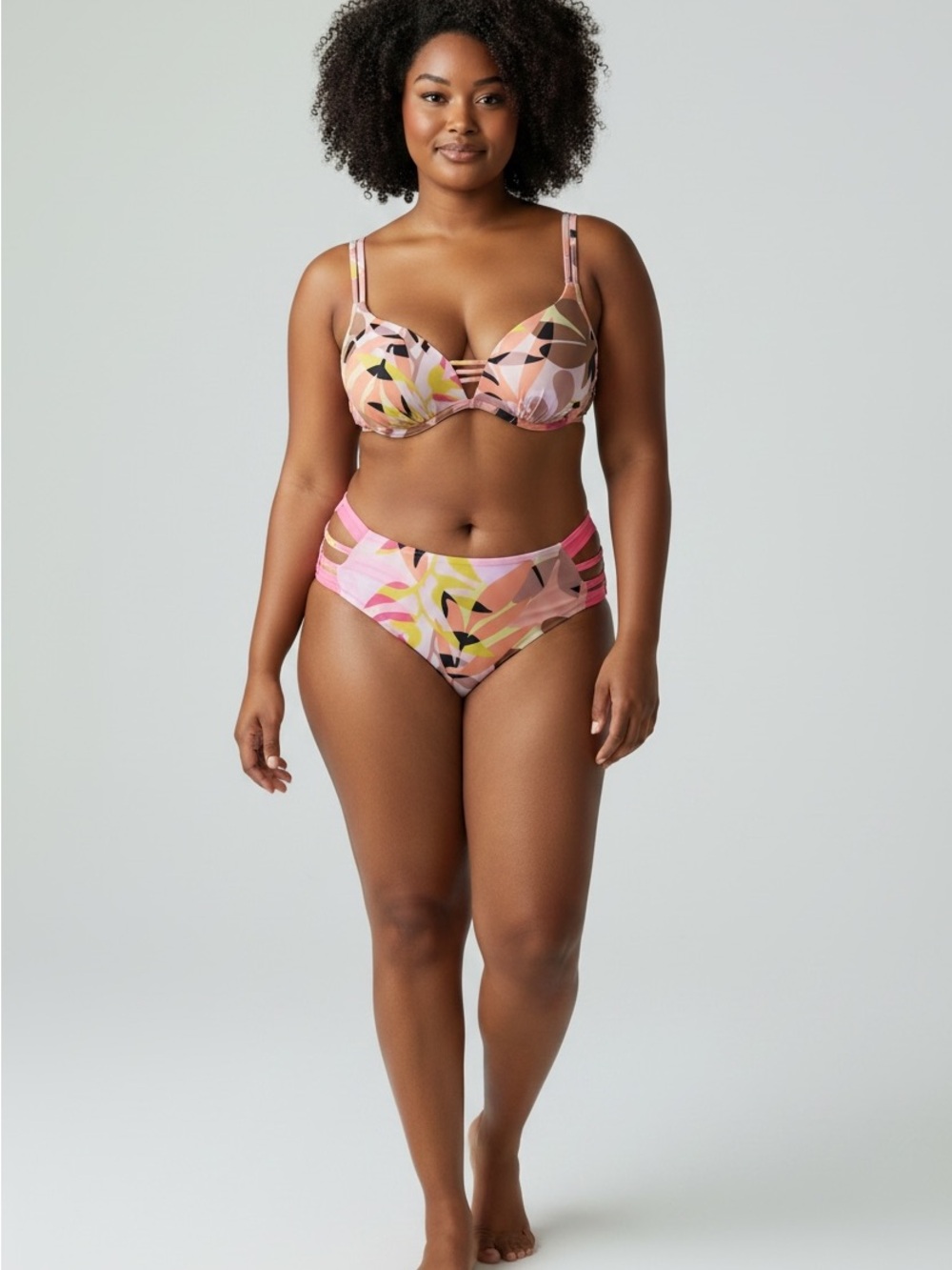 Aqua Pink Multi Underwire Bikini Set
